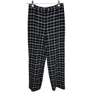 Vintage Talbot Wool Blend Trousers Made In Italy Size 10 Black/White Plaid